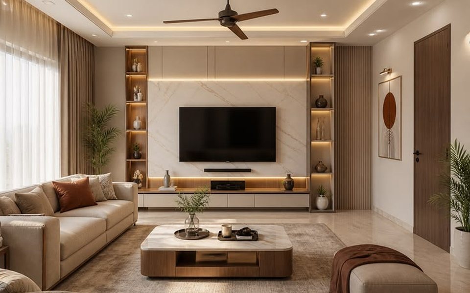 Living room interiors in Bangalore